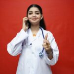 a doctor talking on the phone